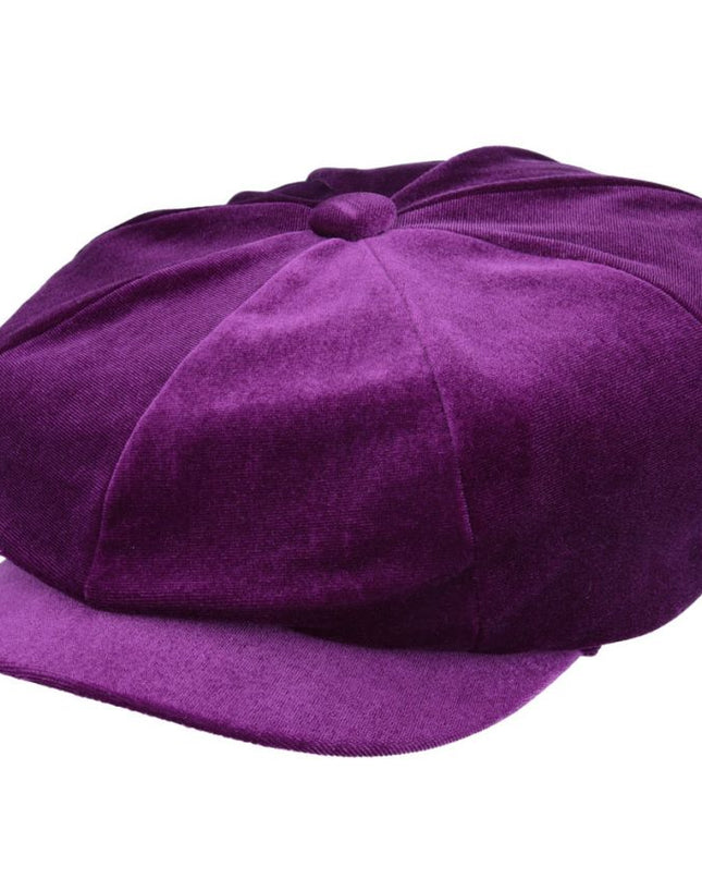 Ladies Fashion Velvet Baker Boy Hat
