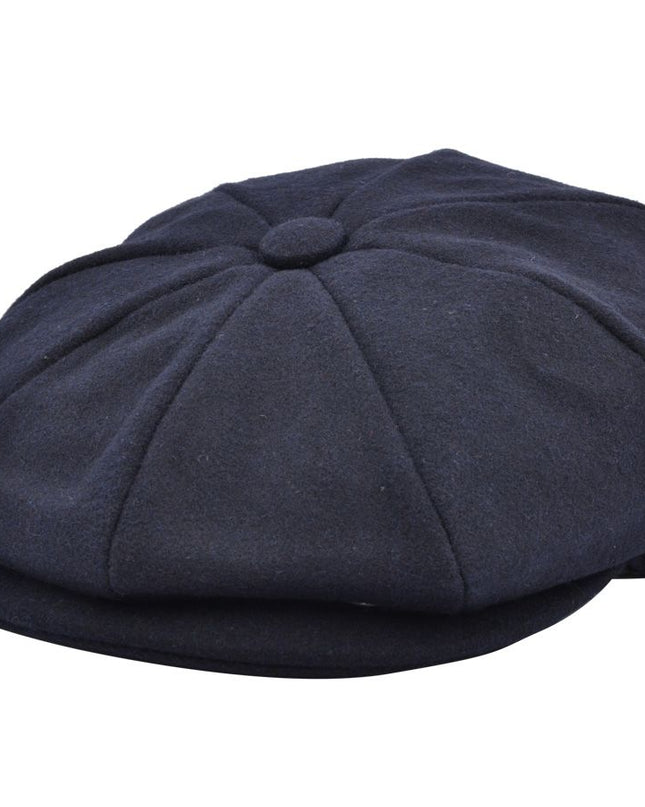 Wool Newsboy Cap Classic Button Top Baker Boy Hat