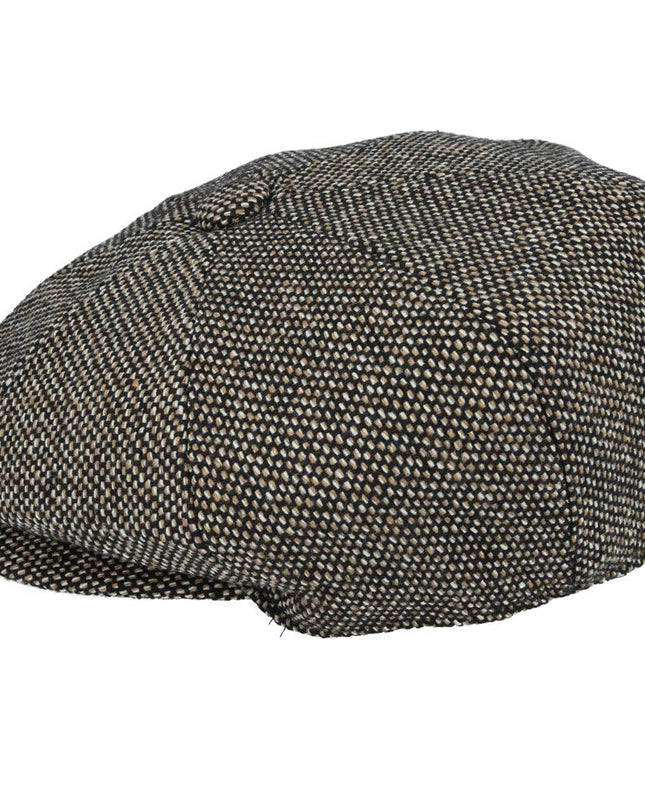 Newsboy Cap Salt & Pepper 8 Panel Wool Cap