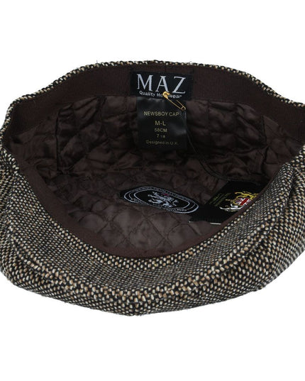 Newsboy Cap Salt & Pepper 8 Panel Wool Cap