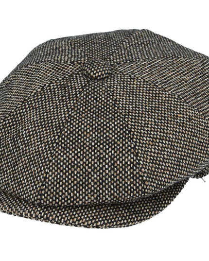 Newsboy Cap Salt & Pepper 8 Panel Wool Cap