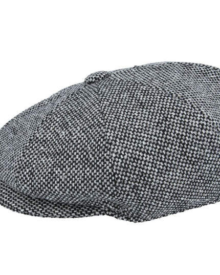 Newsboy Cap Salt & Pepper 8 Panel Wool Cap