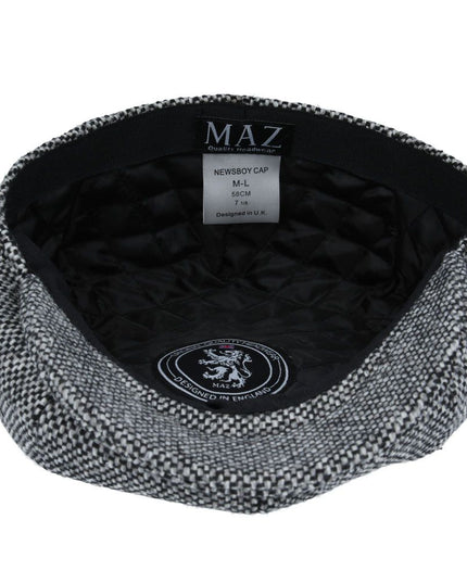 Newsboy Cap Salt & Pepper 8 Panel Wool Cap